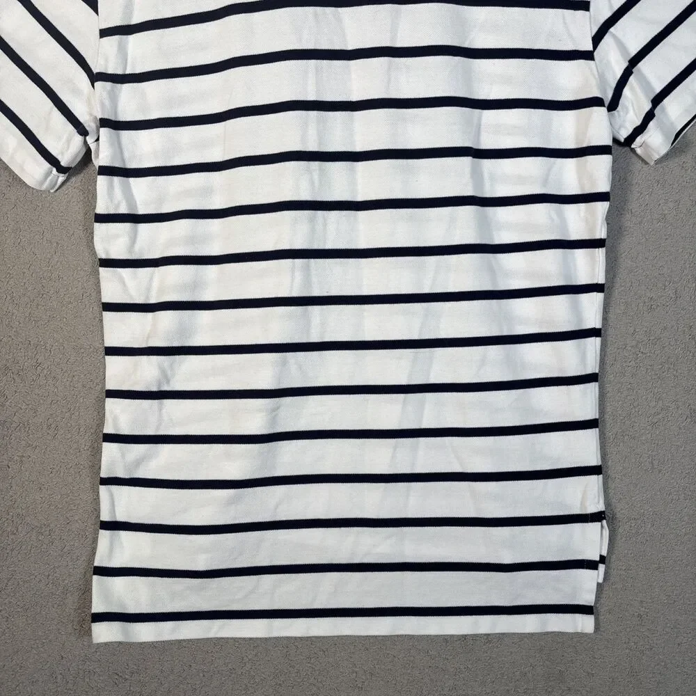 Polo By Ralph Lauren Polo Shirt Men’s Size L White Navy Blue Stripes Green‎ Pony